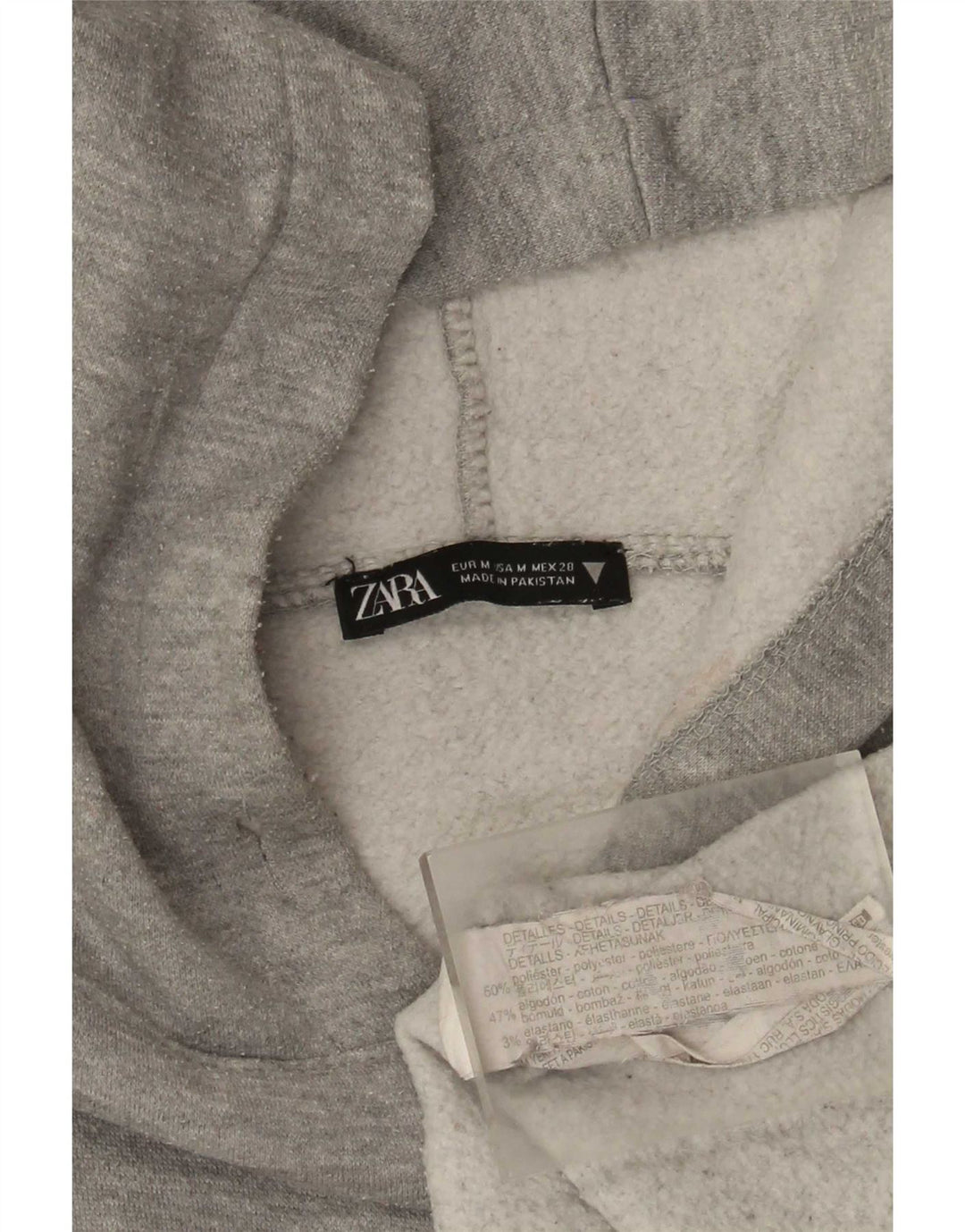 Zara Herren Kapuzenpullover Mittelgraues Polyester