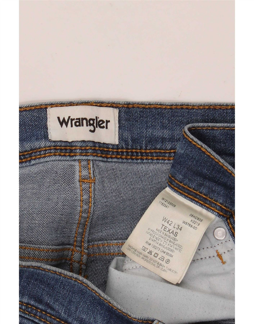 Wrangler Herren Texas Stretch Straight Jeans W42 L28 Blaue Baumwolle