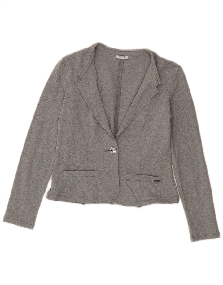 Liu Jo Mädchen-Blazer mit 1 Knopf, 15–16 Jahre, graue Baumwolle