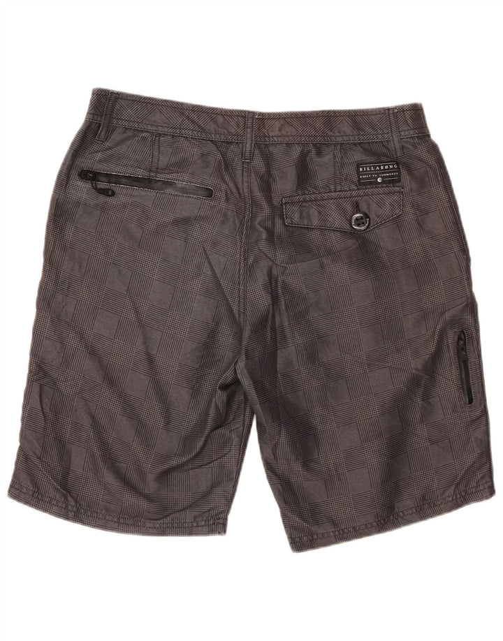 BILLABONG Herren Chino-Shorts W32 Mittelgraues Hahnentritt-Polyester