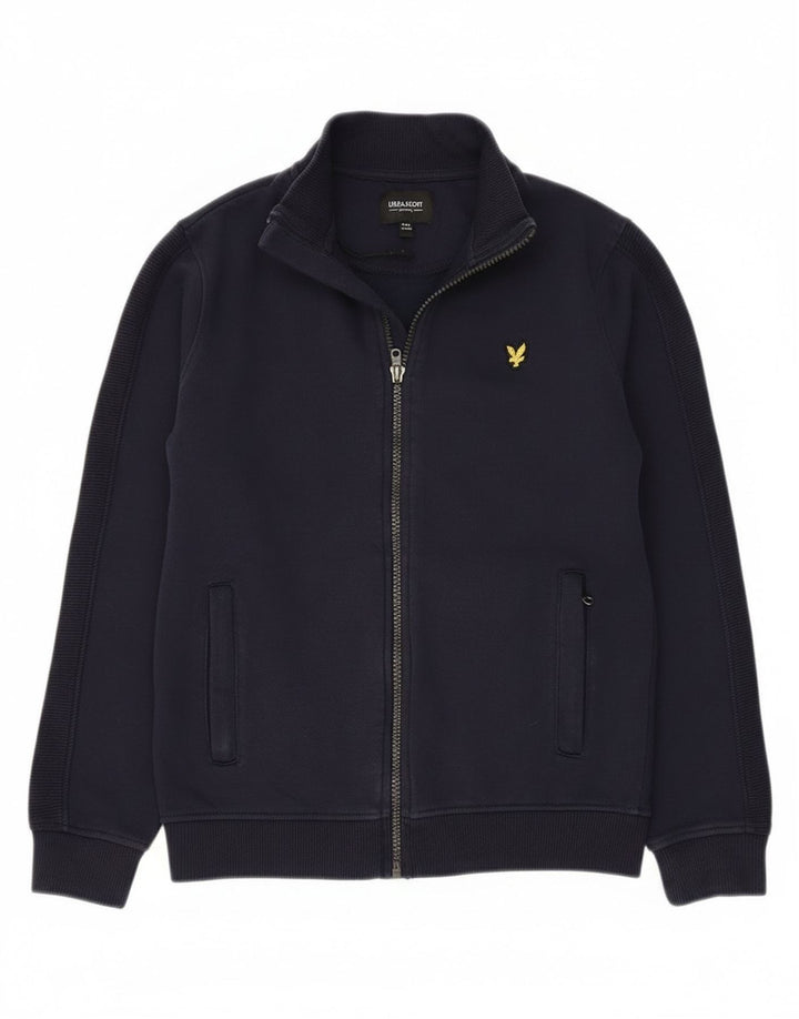 Lyle & Scott Jungen-Trainingsanzug-Top-Jacke, 10–11 Jahre, marineblaue Baumwolle