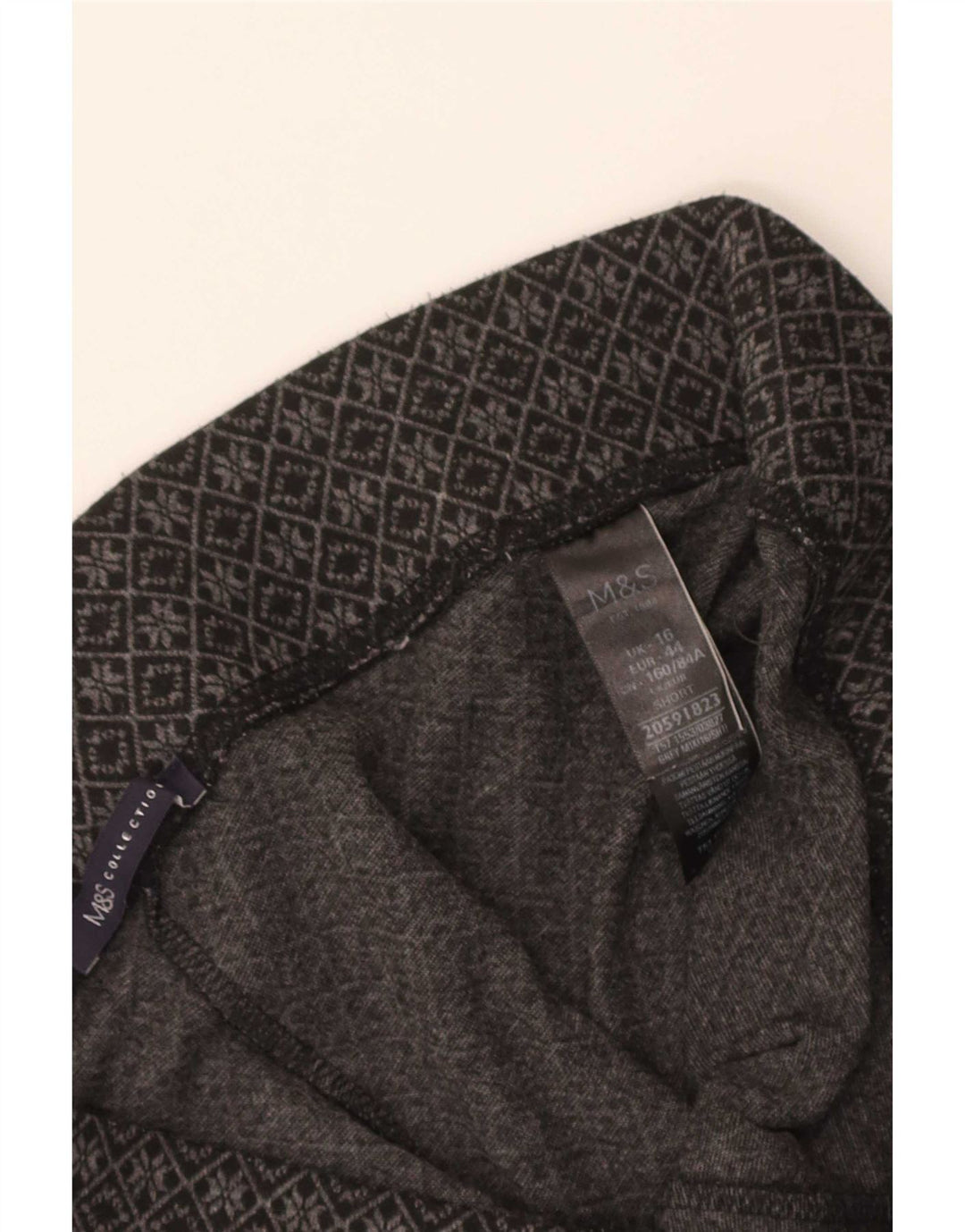 Marks & Spencer Capri-Leggings für Damen, UK 16, Größe L, grau, geometrisch, Polyester