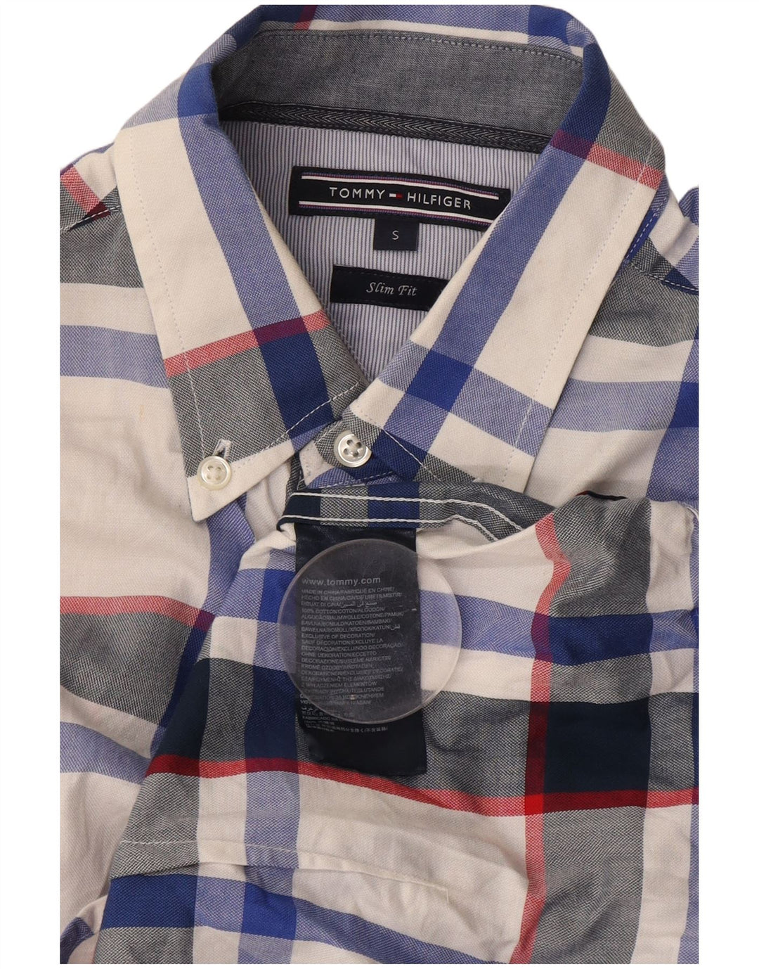 Tommy Hilfiger Herren-Slim-Fit-Hemd, klein, mehrfarbig, kariert, Baumwolle