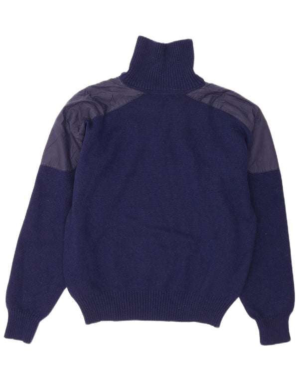 Conte of Florence Herren-Pullover mit Knopfkragen, IT 52, Größe L, Marineblau