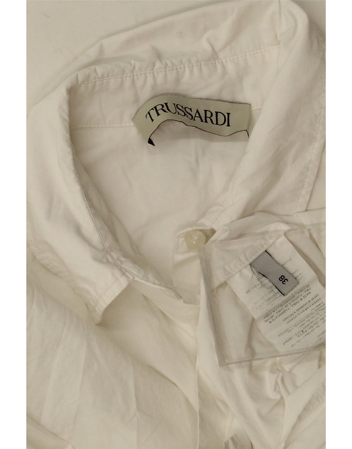 Trussardi Damen-Oversize-Hemd IT 38 XS aus weißer Baumwolle