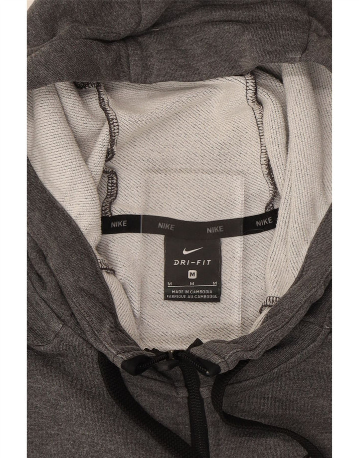 NIKE Mens Dri Fit Zip Hoodie Sweater Medium Grey Polyester Vintage Nike and Second-Hand Nike from Messina Hembry 