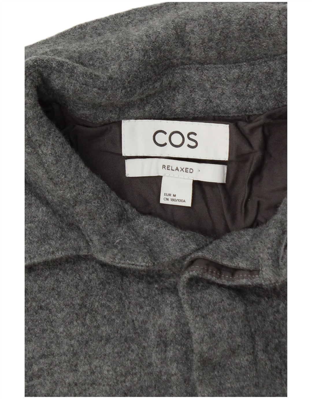 Cos Damen-Lumberjack-Flanellhemd mit entspannter Passform, UK 14, Mittelgrau