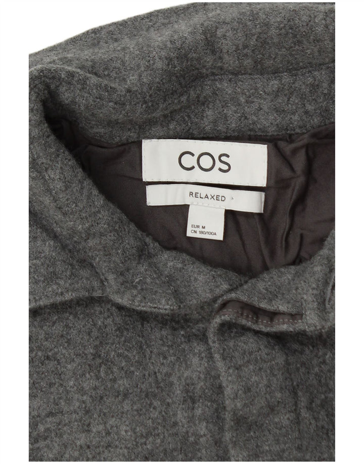 Cos Damen-Lumberjack-Flanellhemd mit entspannter Passform, UK 14, Mittelgrau