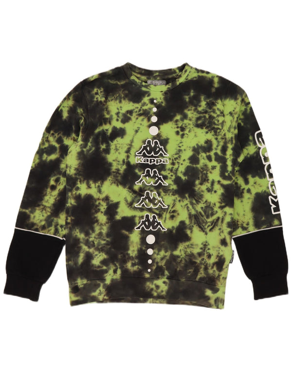 Kappa Grafik-Sweatshirt für Jungen, 11–12 Jahre, grüne Batikfärbung