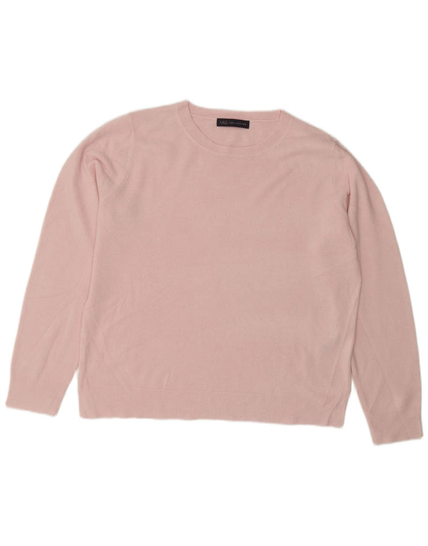 Marks & Spencer Damen-Pullover mit Rundhalsausschnitt, Gr. 16, Größe L, Rosa, Acryl