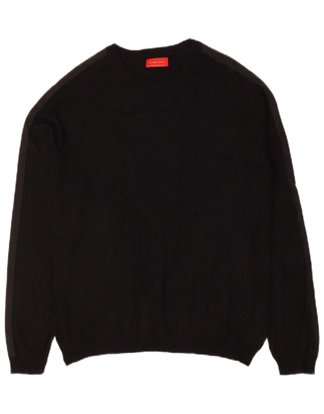 Zara Herren-Pullover mit Rundhalsausschnitt, Mittelschwarz