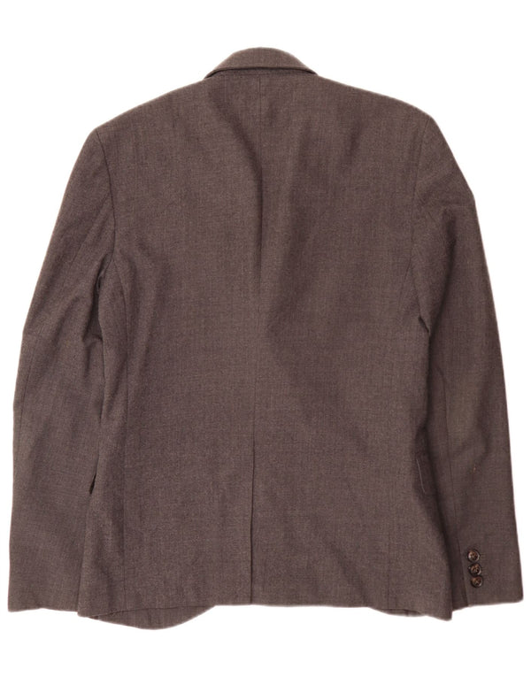 Jack Wills Herren-Blazer mit 2 Knöpfen, Größe S, Grau, Wolle, UK 36