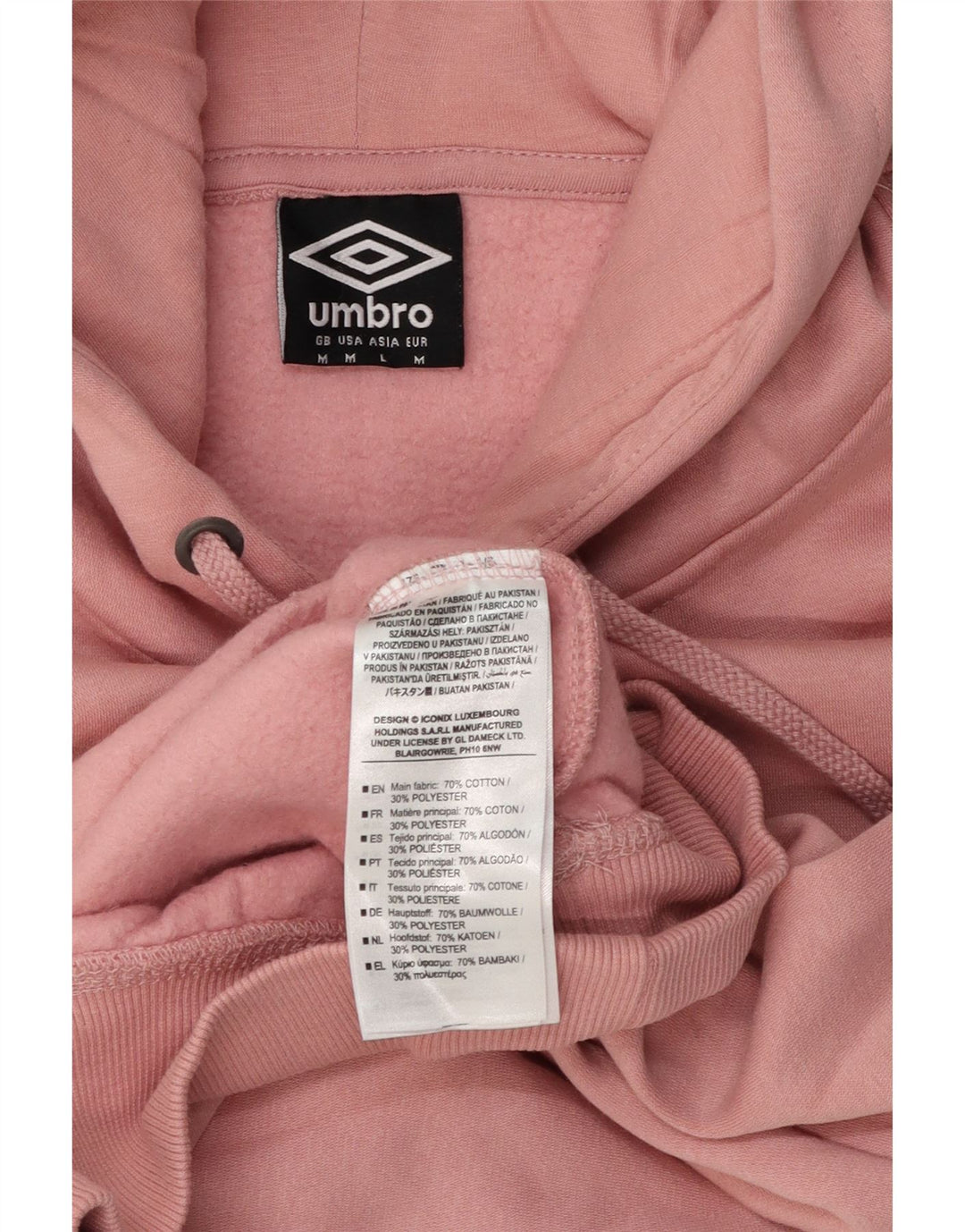 Umbro Herren-Kapuzenpullover mit Grafik, Mittelrosa, Baumwolle