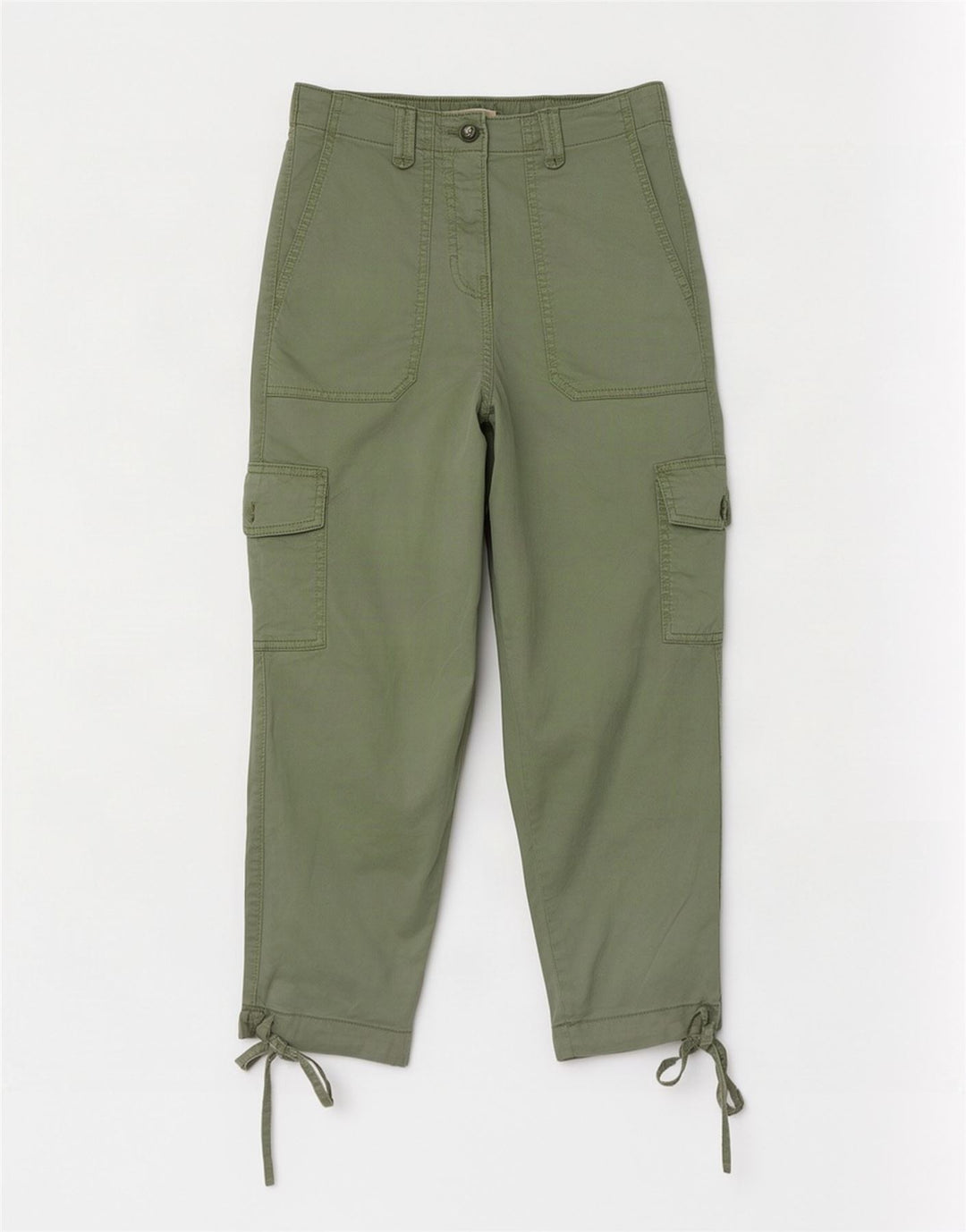 Marks & Spencer Damen Crop Cargohose Medium W26 L23 Grünes Lyocell
