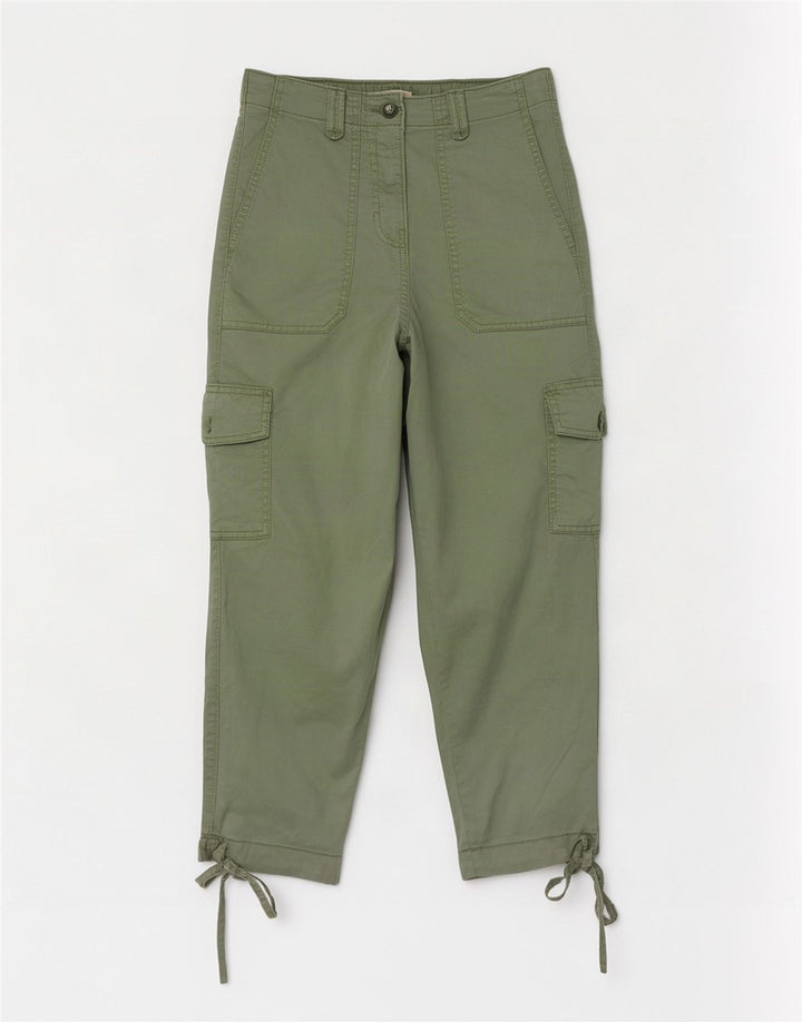 Marks & Spencer Damen Crop Cargohose Medium W26 L23 Grünes Lyocell