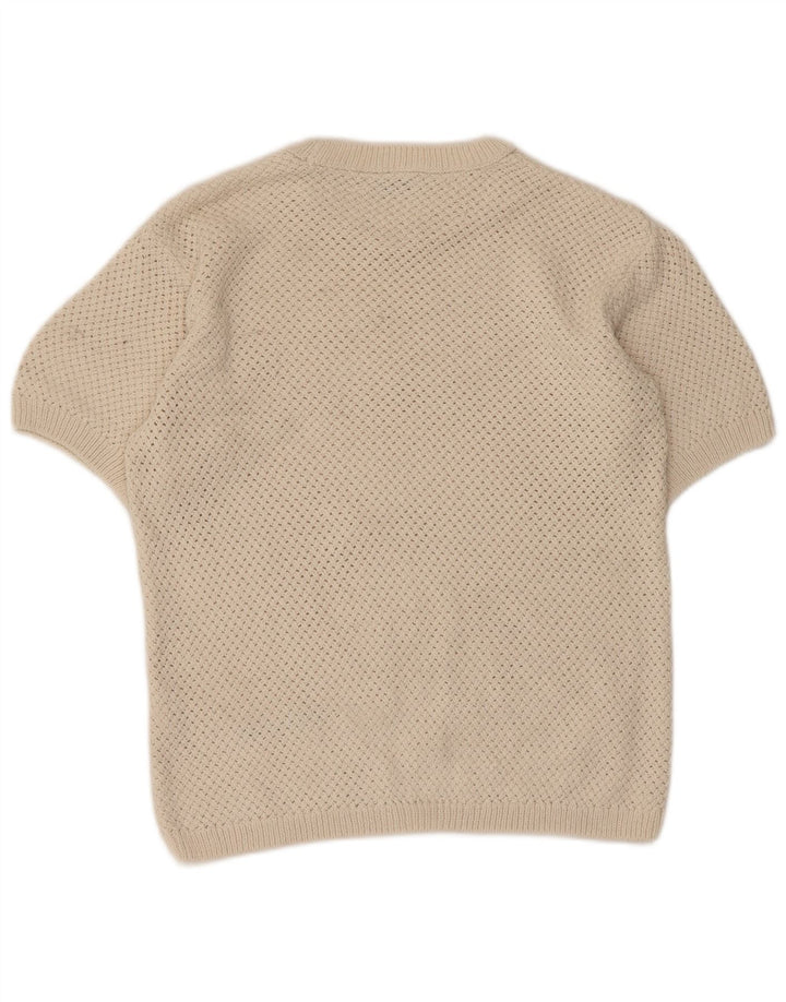 ZARA Herren-Pullover mit Rundhalsausschnitt, mittelbeigefarbenes Polyester