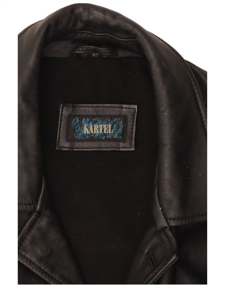 Kartel Herren Lederjacke UK 40 Large Schwarz