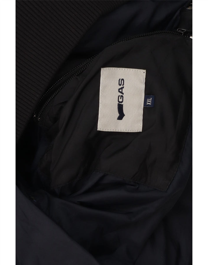 Gas gepolsterte Herrenjacke mit Kapuze, UK 44, 2XL, Schwarz