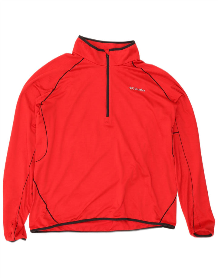Columbia Herren-Fleecepullover mit Reißverschluss, 2XL, rot gestreift, Polyester