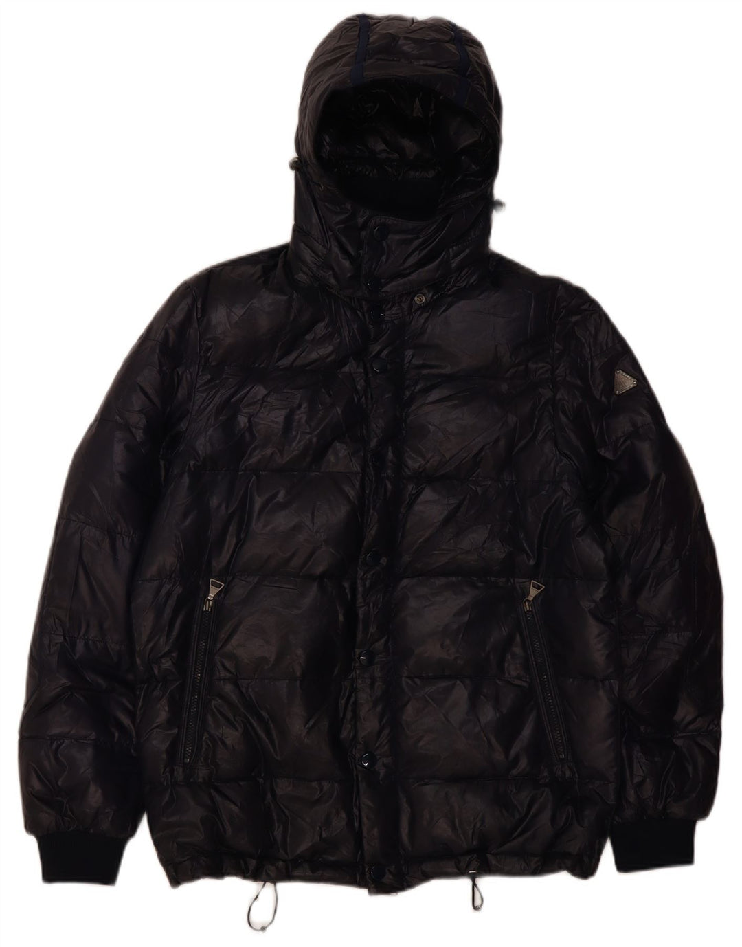Belfe Wattierte Herrenjacke mit Kapuze, UK 38, Mittel, Marineblau, Polyamid