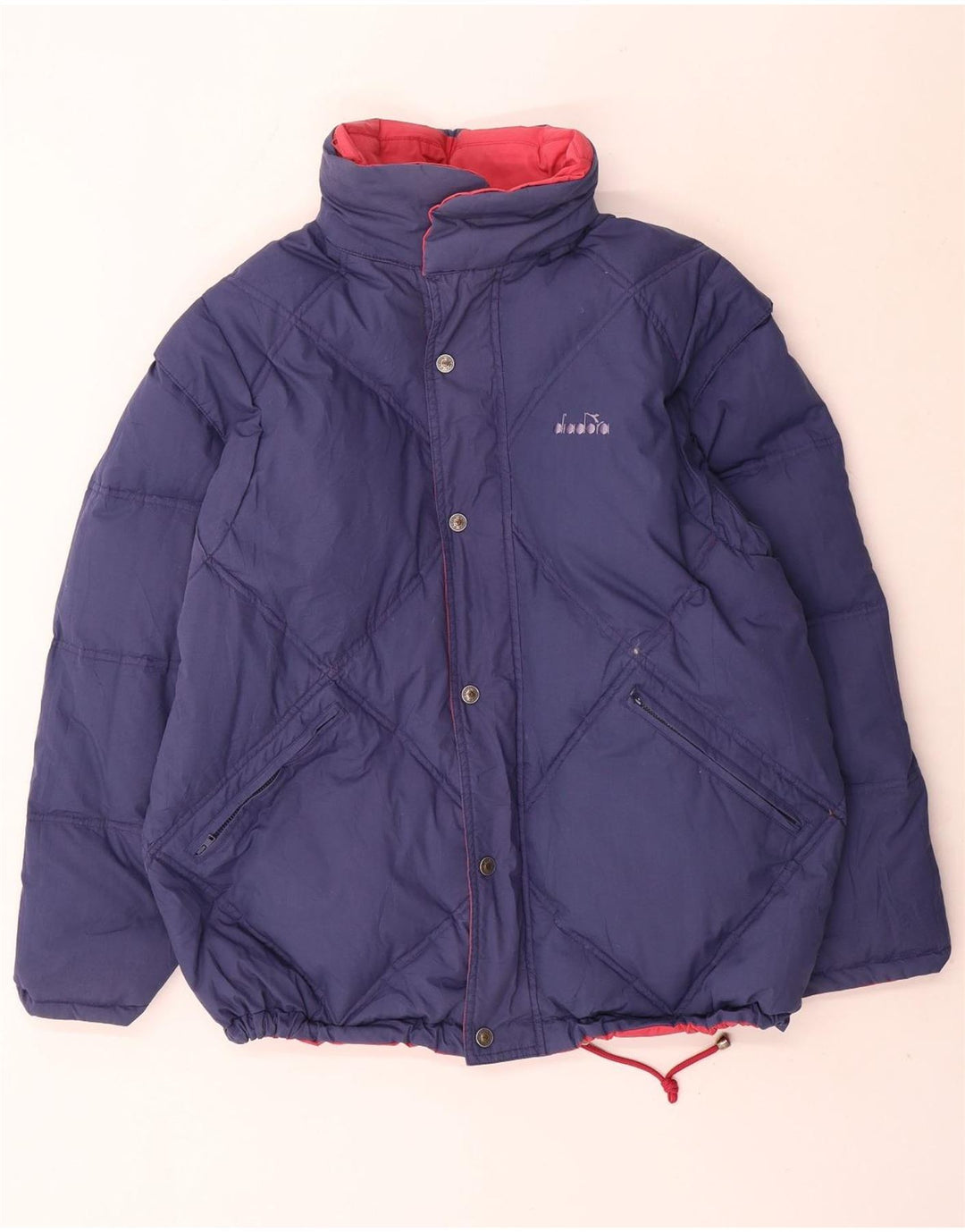 Diadora Herren Reversible Wattierte Jacke UK 36 Small Rot Polyester
