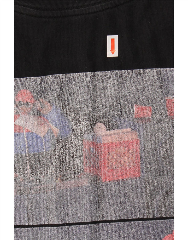 Nike Herren Air Graphic T-Shirt Top aus mittelschwarzer Baumwolle