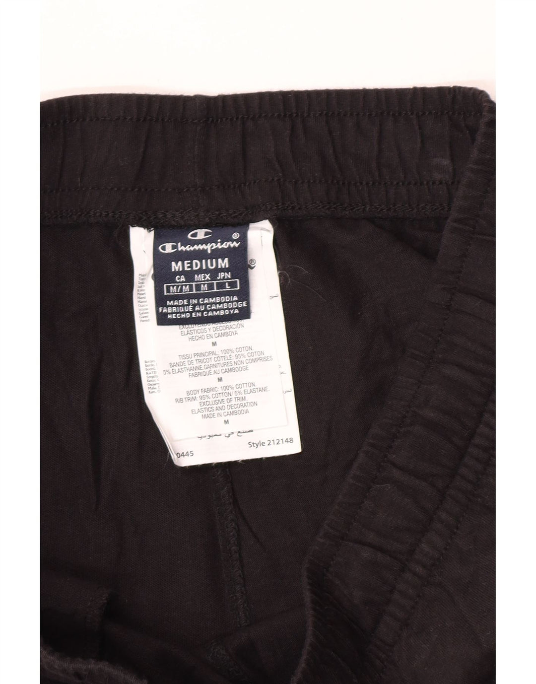 Champion Herren-Trainingshose, Jogginghose, mittelschwarz, Baumwolle