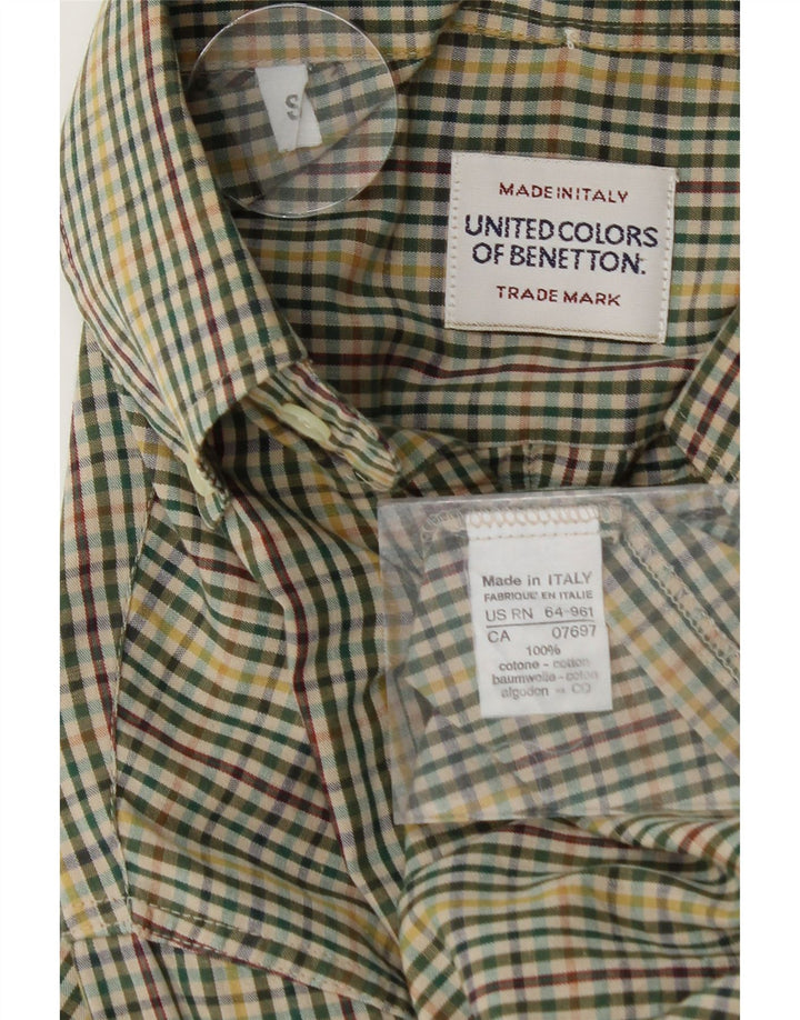 BENETTON Mens Shirt Small Multicoloured Check Cotton Vintage Benetton and Second-Hand Benetton from Messina Hembry 