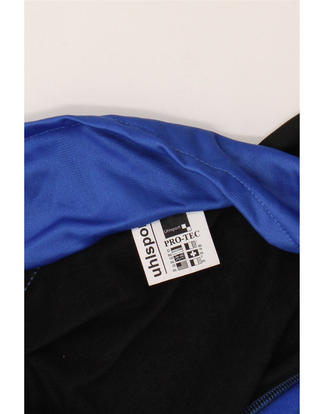 UHLSPORT Herren-Trainingsanzugoberteil mit Grafik, 2XL, blaues Farbblock-Polyester