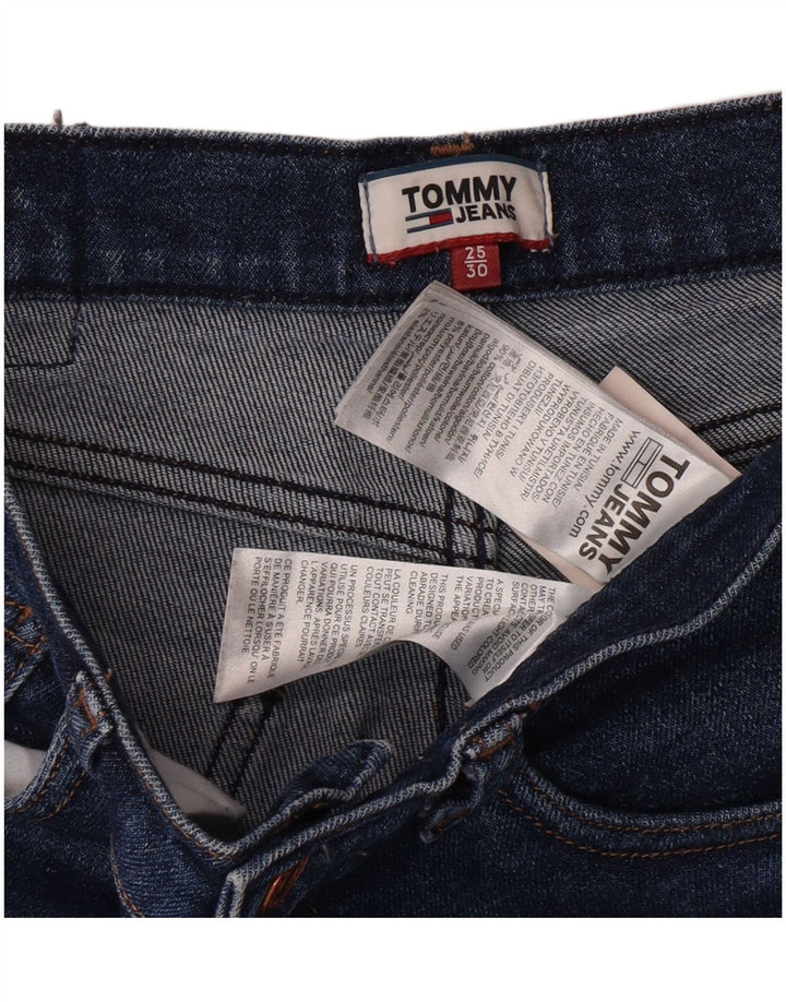Tommy Hilfiger Damen-Jeans mit hohem Bund, kurz geschnitten, W25, L30, blau, Baumwolle, klassisch