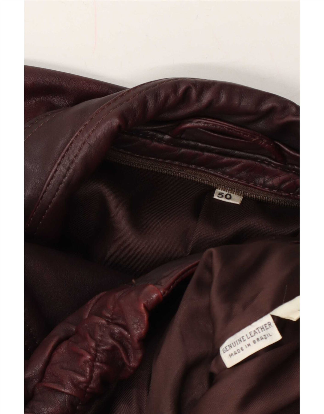 Vintage Herren Lederjacke IT 50 Large Burgund