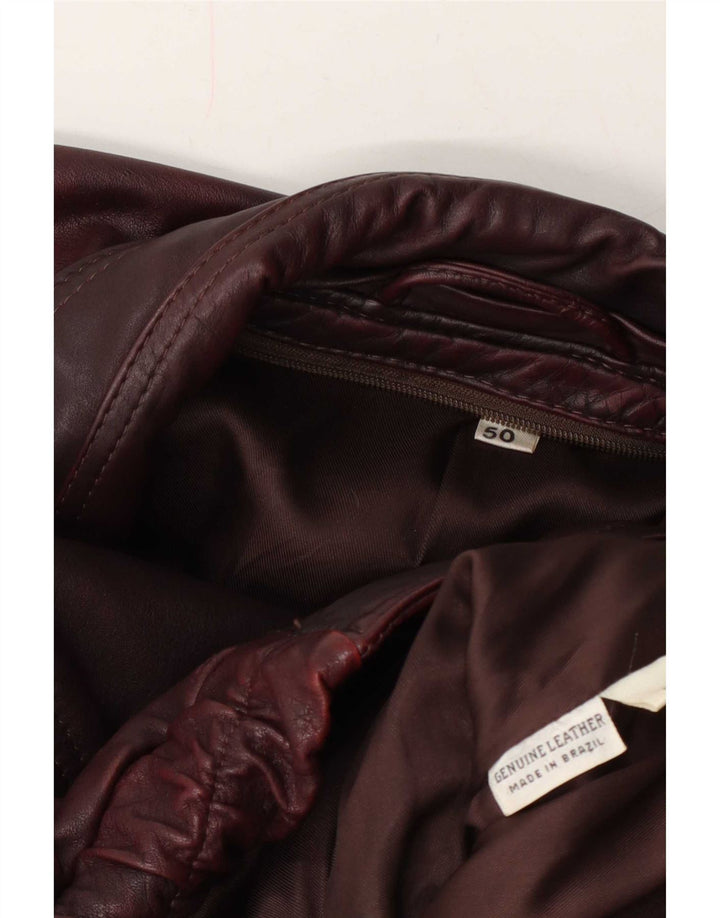 Vintage Herren Lederjacke IT 50 Large Burgund