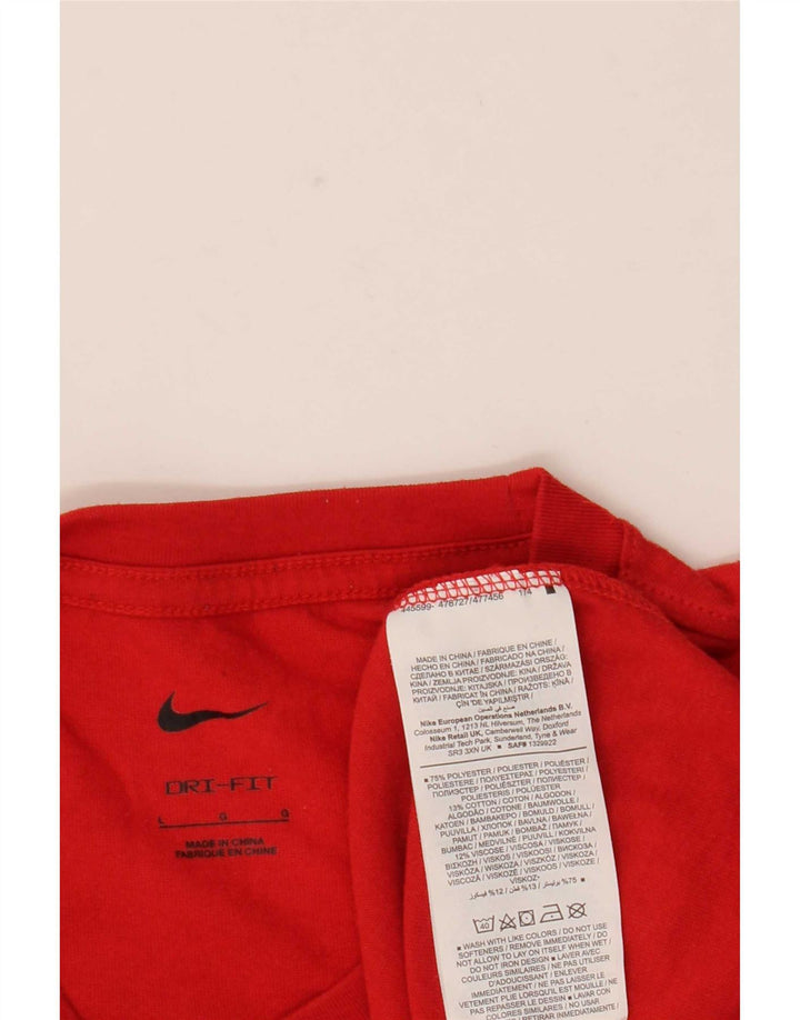 Nike Herren Dri Fit Grafik-T-Shirt-Oberteil, großes rotes Polyester
