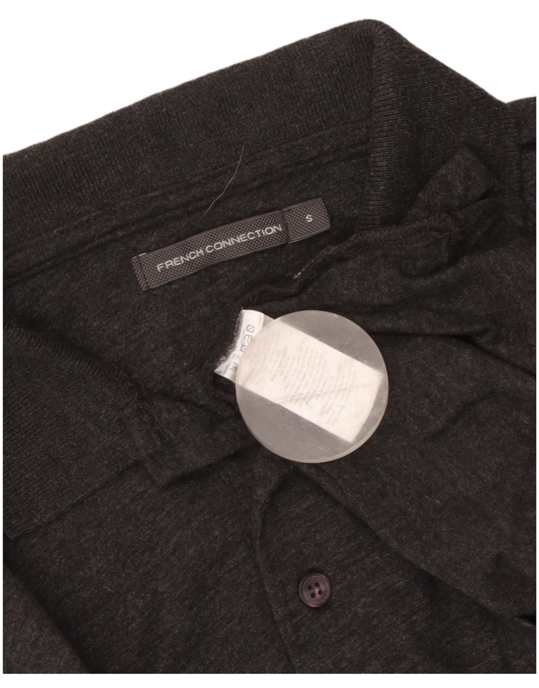 French Connection Herren-Poloshirt, Größe S, graue Baumwolle