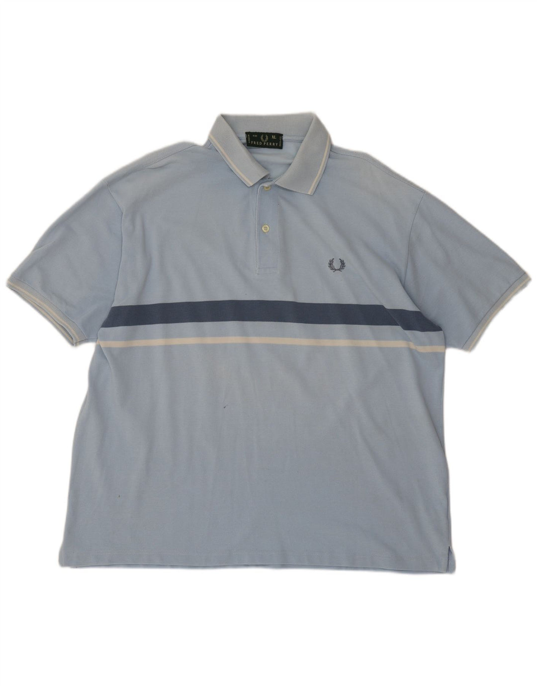 Fred Perry Herren-Poloshirt XL, blau gestreift, Baumwolle