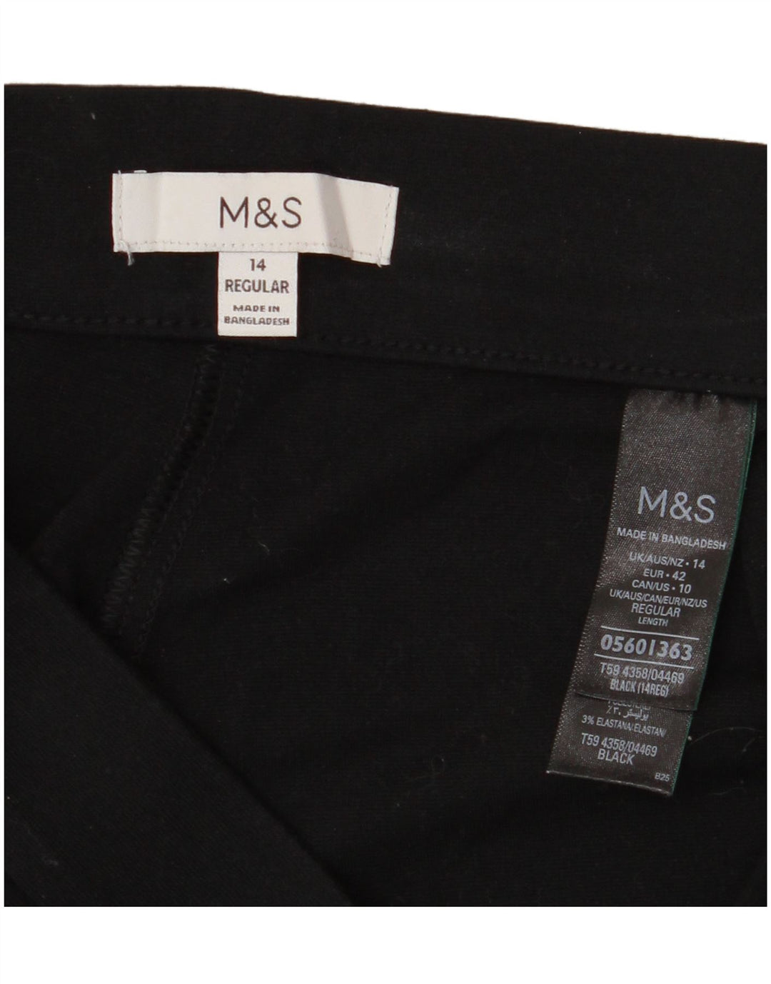 MARKS & SPENCER Damen Tapered Freizeithose UK 14 Large W34 L28 Schwarz