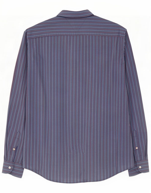 Tommy Hilfiger Mens New York Fit Shirt 2XL Blue Pinstripe Cotton