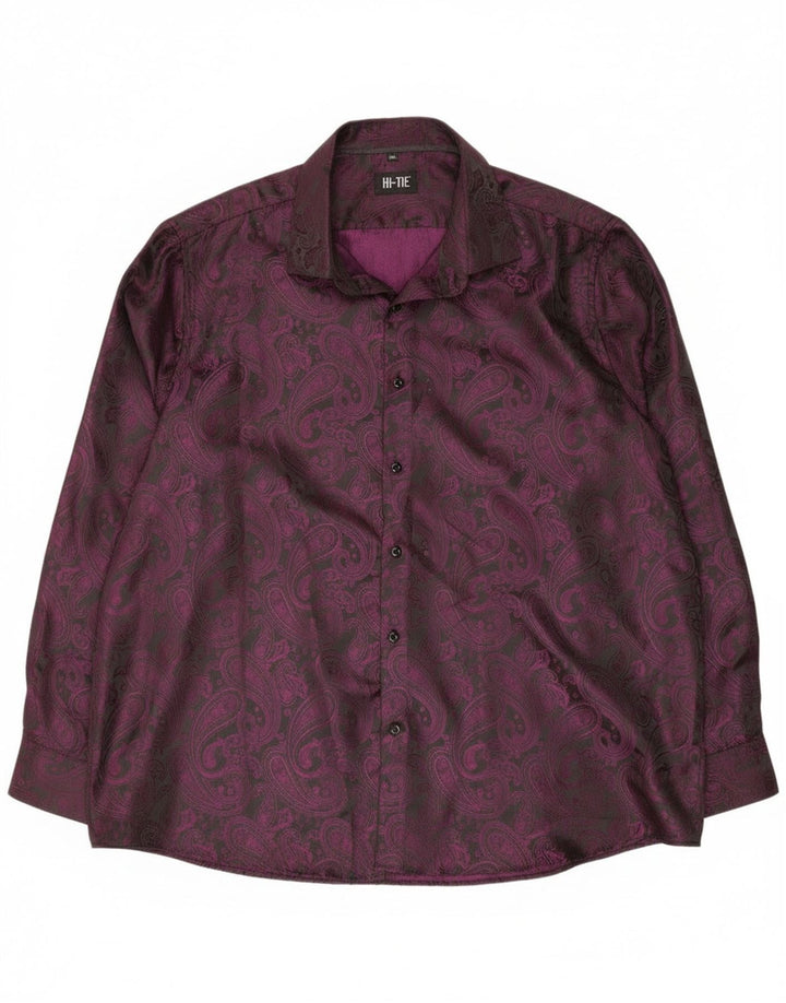 Hi-Tie Herrenhemd 2XL Lila Paisley Polyester