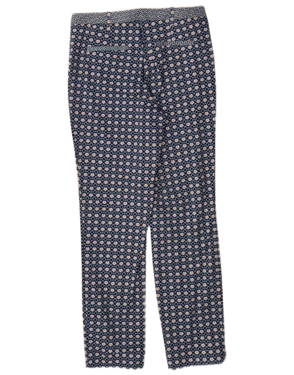 Topshop Damen-Chinohose mit schmaler Passform, UK 8, Größe S, W26, L28, blau, geometrisch