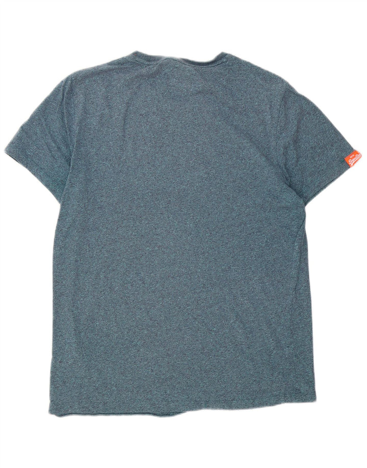 Superdry Herren T-Shirt-Oberteil, groß, blau meliert