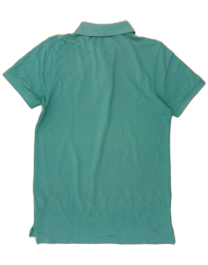 TOMMY HILFIGER Mens Polo Shirt Small Turquoise Cotton Vintage Tommy Hilfiger and Second-Hand Tommy Hilfiger from Messina Hembry 