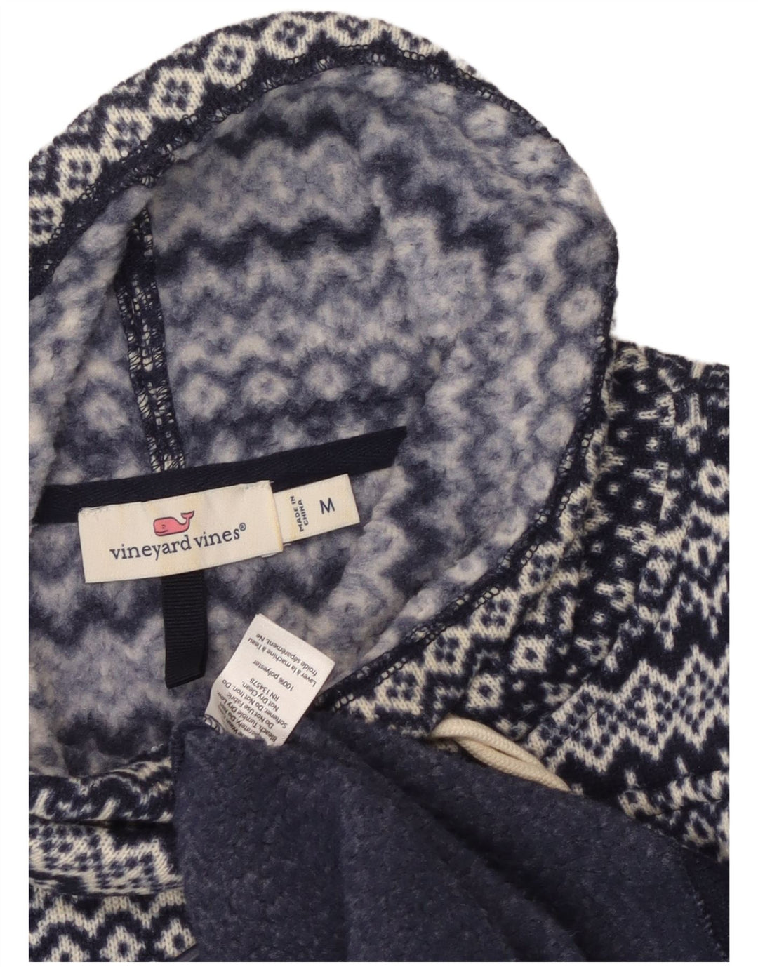 VINEYARD VINES Damen Sweatshirt Pullover UK 14 Medium Navy Blue Fair Isle