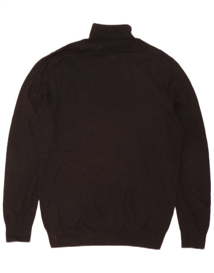 LYLE & SCOTT Herren-Pullover mit Rollkragen, Größe S, schwarze Baumwolle