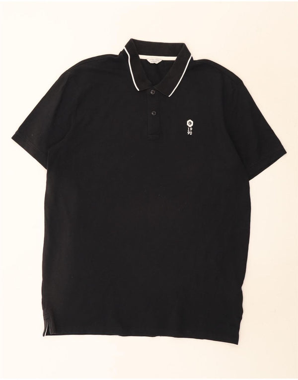 Jack & Jones Herren Poloshirt 2XL schwarz gestreift aus Baumwolle