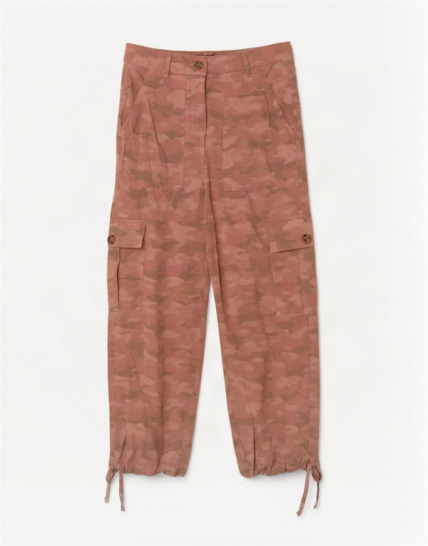 Marks & Spencer Damen Crop Cargohose UK 6 XS W26 L23 Pink Camouflage