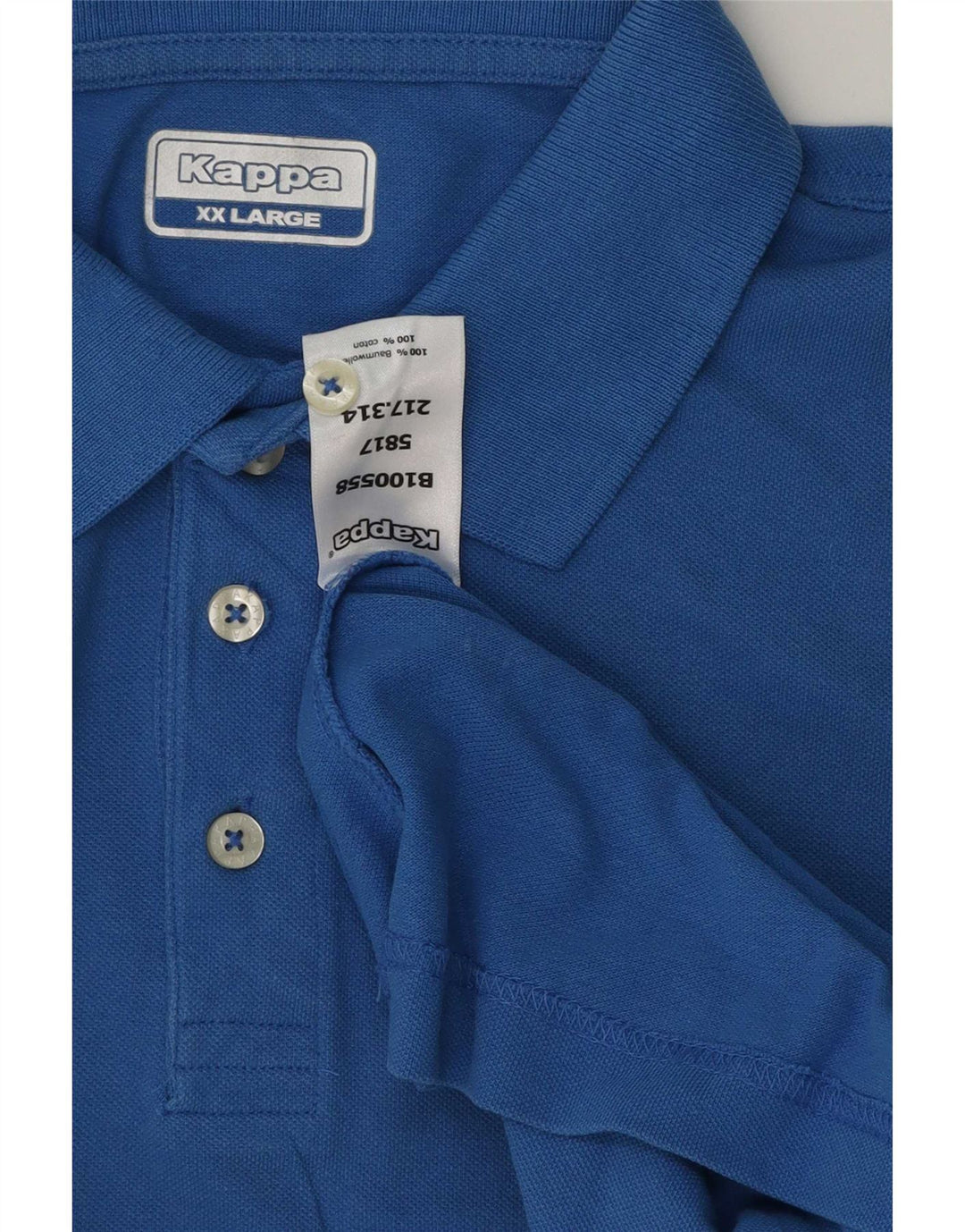 Kappa Herren Poloshirt 2XL Blau Baumwolle