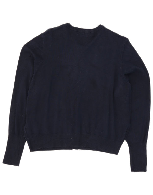 Marks & Spencer Damen Crop Cardigan Pullover UK 20 2XL Marineblaue Viskose