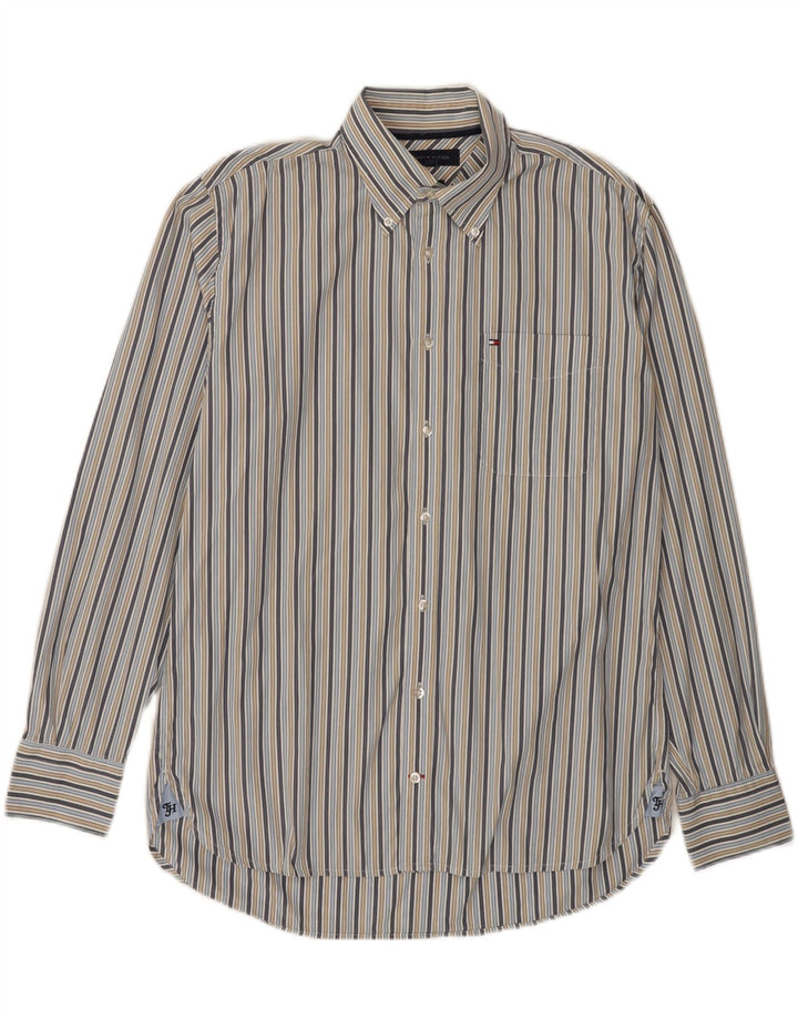 TOMMY HILFIGER Herrenhemd, groß, mehrfarbig, gestreift, Baumwolle