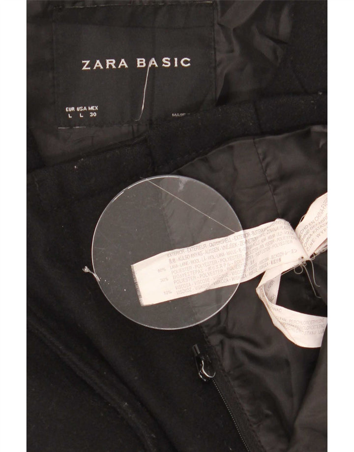 Zara Damen Windjacke UK 16 Große schwarze Wolle