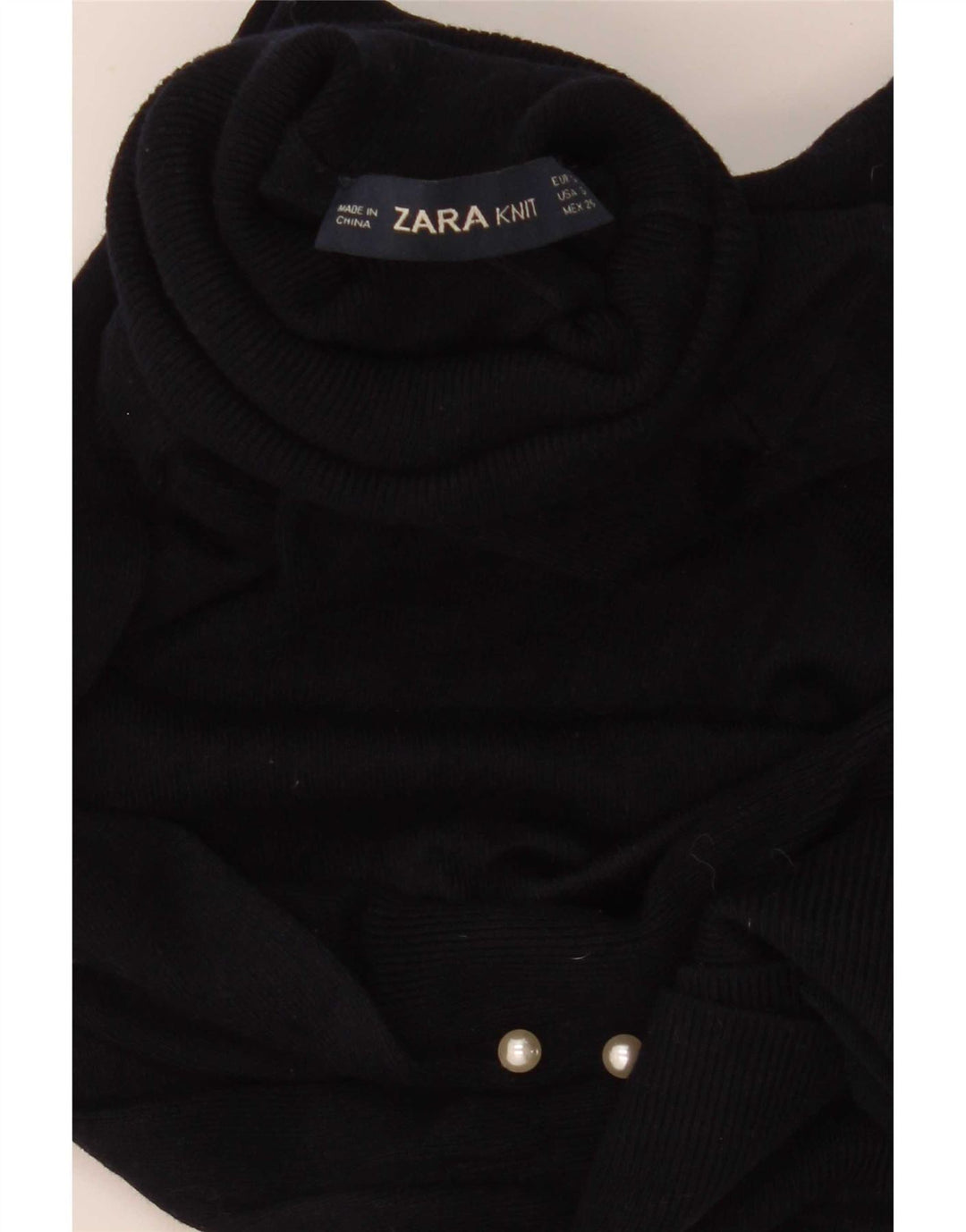Rollkragenpullover für Damen von Zara, Gr. 8, Marineblau